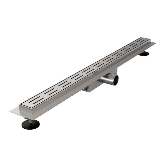 Brauer DR-SSRF80NG douchegoot Small met standaard rooster en flens 5 x 80cm RVS geborsteld