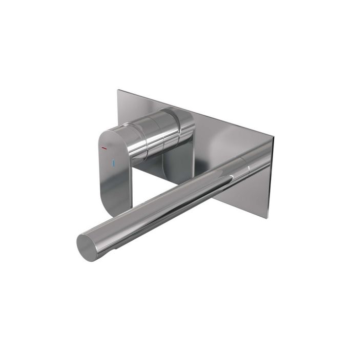 Brauer Edition 5-CE-083-S3 inbouw wastafelmengkraan met rechte uitloop en afdekplaat model C2 chroom