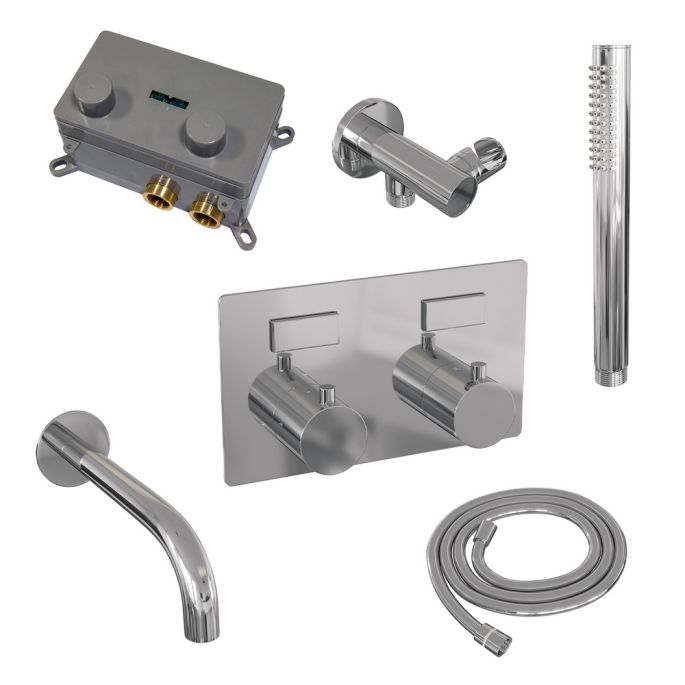 Brauer Edition 5-CE-210 thermostatische inbouw badkraan met drukknoppen SET 03 chroom