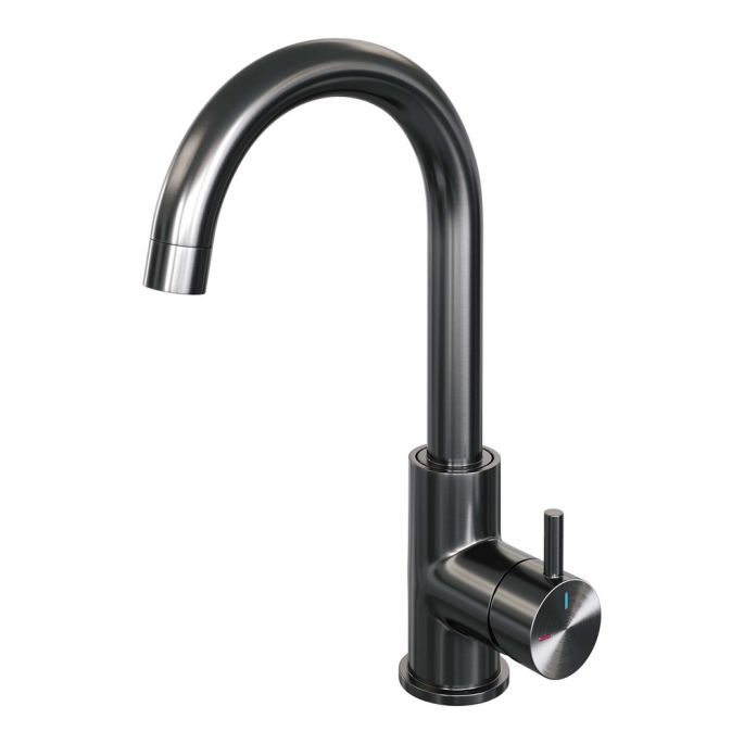 Brauer Edition 5-GM-003-R2 high surface-mounted basin mixer with swivel round spout model B gunmetal brushed PVD