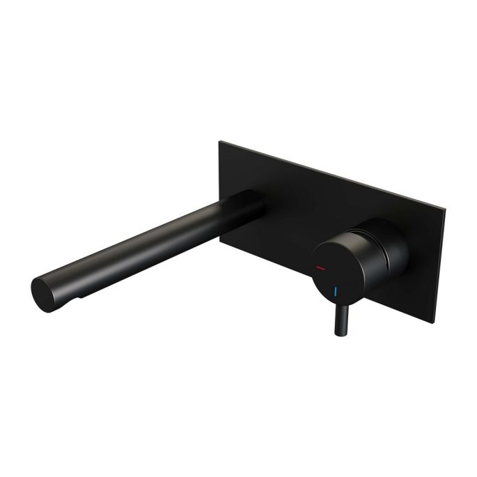 Brauer Edition 5-S-004-S5 inbouw wastafelmengkraan met rechte uitloop en afdekplaat model B1 mat zwart