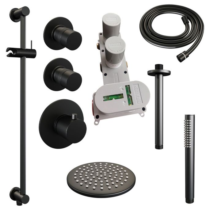 Brauer Edition 5-S-033 thermostatic concealed rain shower SET 17 matte black