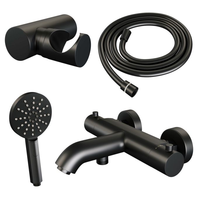 Brauer Edition 5-S-041-4 surface-mounted bath shower thermostatic valve SET 04 matte black