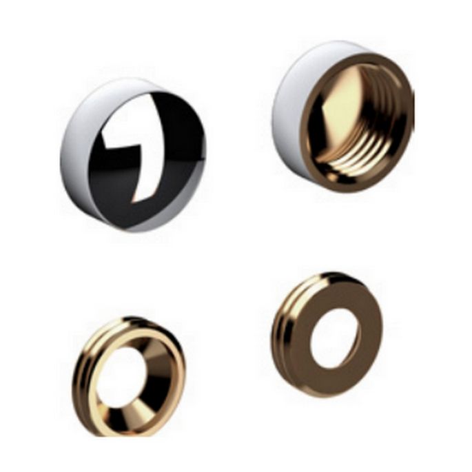 Clou Fold CL1051910029 set van 2 schroef afdekkapjes chroom