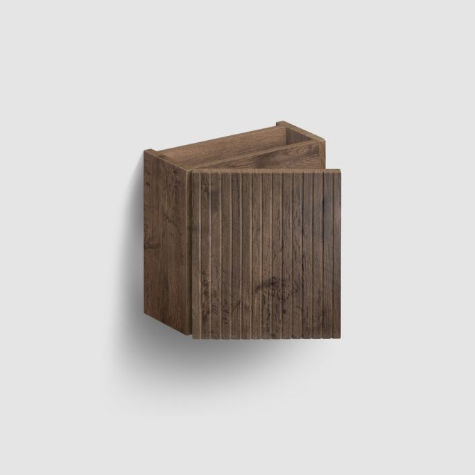 Clou Verti CL07106703664L fonteinonderkast met geribbelde deur, donker eiken, links