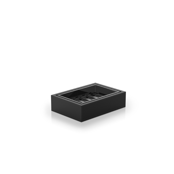 Decor Walther Brownie 0937960 BROWNIE STS zeepschaal kunstleder zwart/ zwart porselein