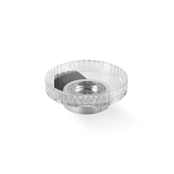 Decor Walther Club 0857860 CLUB WSS zeepschaal wand mat zwart en chroom/ helder glas