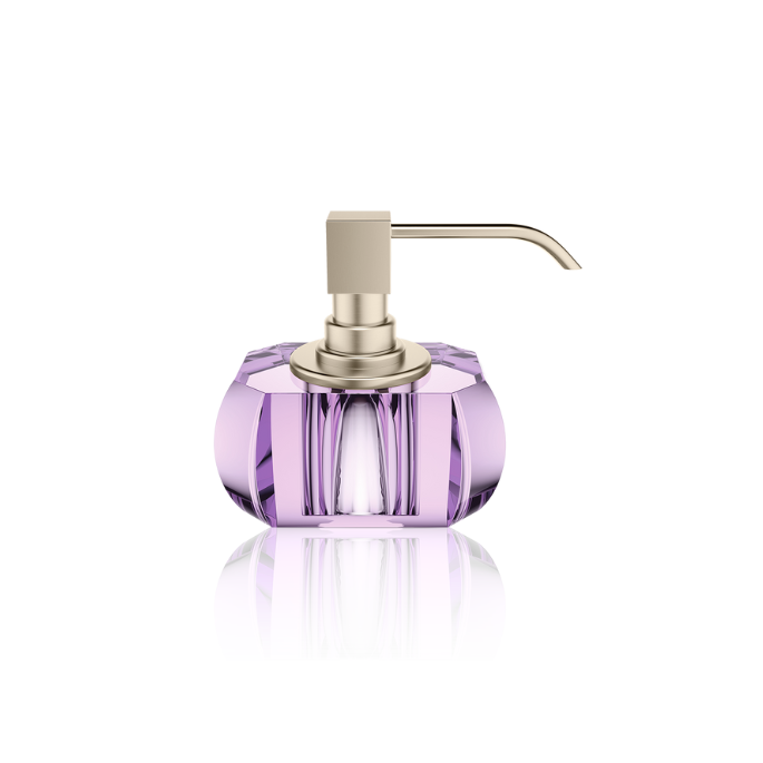 Decor Walther Kristall 0939180 KR SSP zeepdispenser Crystal violet glas - geborsteld nikkel
