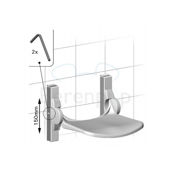 Handicare (Linido) LI2215101402 set hoogte verstelplaten RVS gecoat wit
