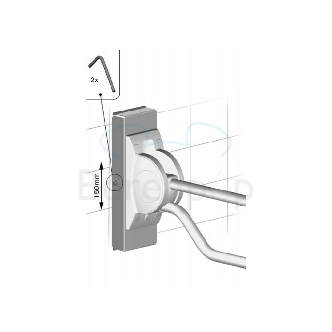 Handicare (Linido) LI2615300402 hoogte verstelplaat RVS gecoat wit