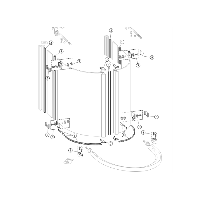 Huppe 1002, 054244 set inschuif magneetstrippen, 200cm