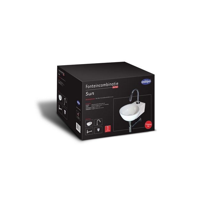 San4U 2503035 One Pack Sun fonteinset wit keramiek/ chroom