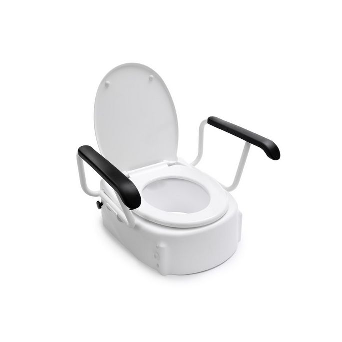 Handicare (Linido) 10659 toilet riser with folding armrests and lid white