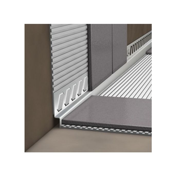 Blanke Aqua Keil Wand 8452840080L afsluitprofiel 980x8x24mm links RVS verchroomd