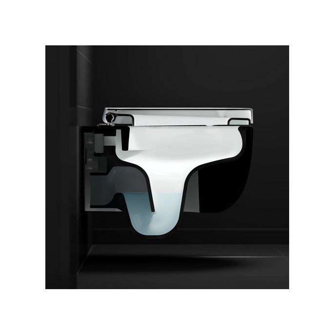 Clou Hammock CL040108021 Rimless 49cm wandtoilet met toiletzitting mat zwart