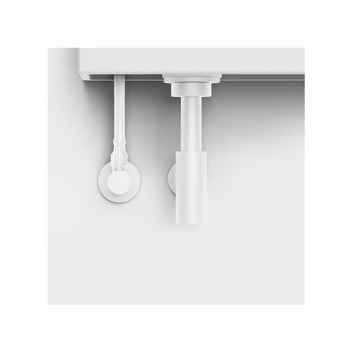 Clou InBe IB064500120 design hoekstopkraan type 1, rond, met knelmoer en krimpkous, mat wit