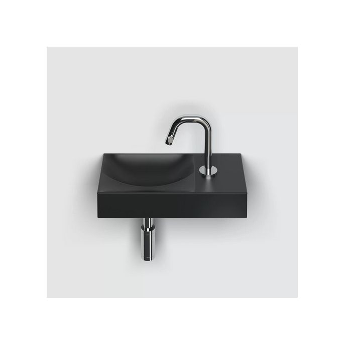 Clou Vale CL033016101R fontein 38x19cm met kraangat rechts mat zwart keramiek