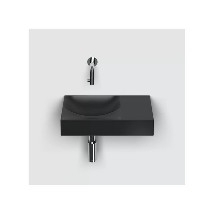 Clou Vale CL0330161R fontein 38x19cm zonder kraangat rechts mat zwart keramiek