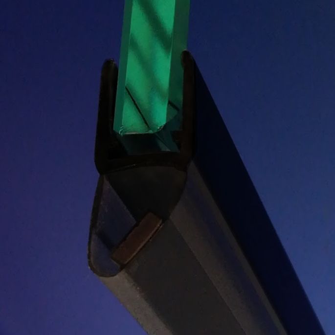 Exa-Lent Universal DS682008 matte black shower profile magnetic 45 degrees (set of 2 pieces) 200cm 8mm