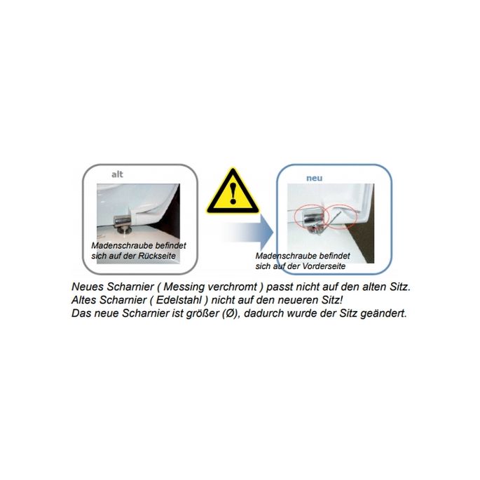 Ideal Standard Tonic K1940AA set van 2 scharnieren chroom (voor toiletzitting K706101 vanaf 2011) *niet meer leverbaar*