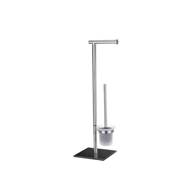 Wenko 20391100 Lima Stand-WC-Kombination (Toilettenbürstenhalter + Toilettenpapierhalter) Edelstahl satiniert (Outlet)