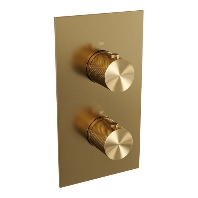 Brauer Carving 5-GG-129 thermostatic concealed rain shower 3-way diverter SET 33 gold brushed PVD