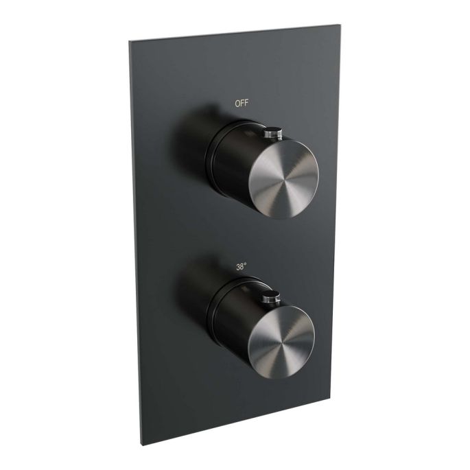 Brauer Edition 5-GM-064 thermostatic concealed rain shower 3-way diverter SET 37 gunmetal brushed PVD