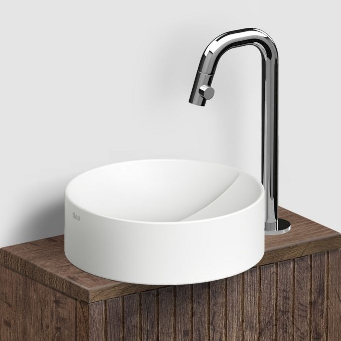 foto 2 Clou Kaldur CL060500529R staande fonteinkraan met korte uitloop, hoge versie, chroom