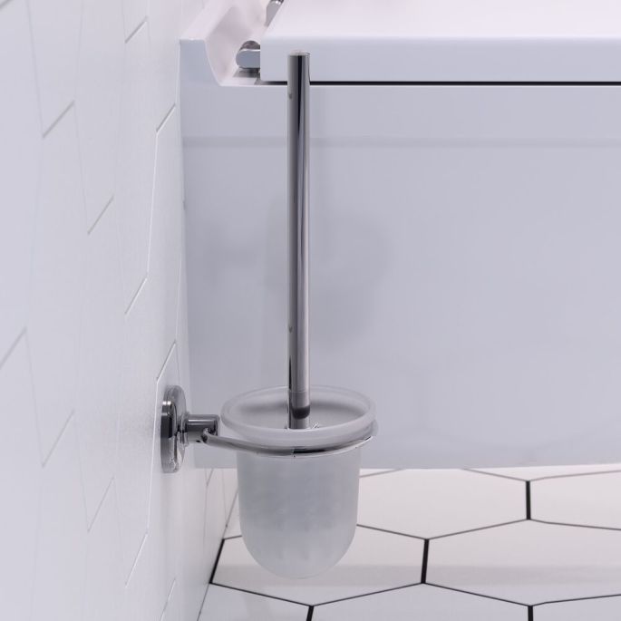 Geesa Hotel 915311-02 toiletborstel met houder (witte borstelkop) chroom