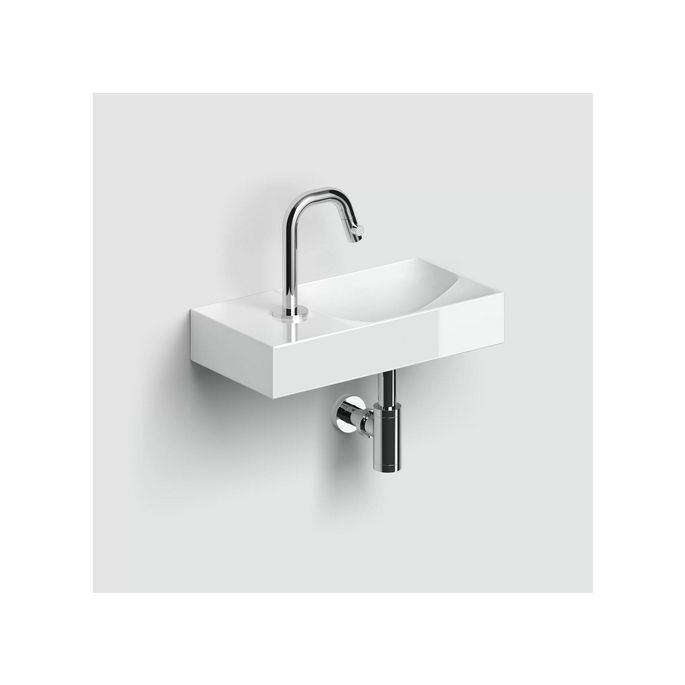 Clou Vale CL030316101L fontein 38x19cm met kraangat links glanzend wit keramiek
