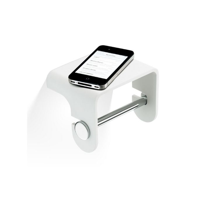 Decor Walther 0974554 Stone TPH4 toiletrolhouder wit/ chroom