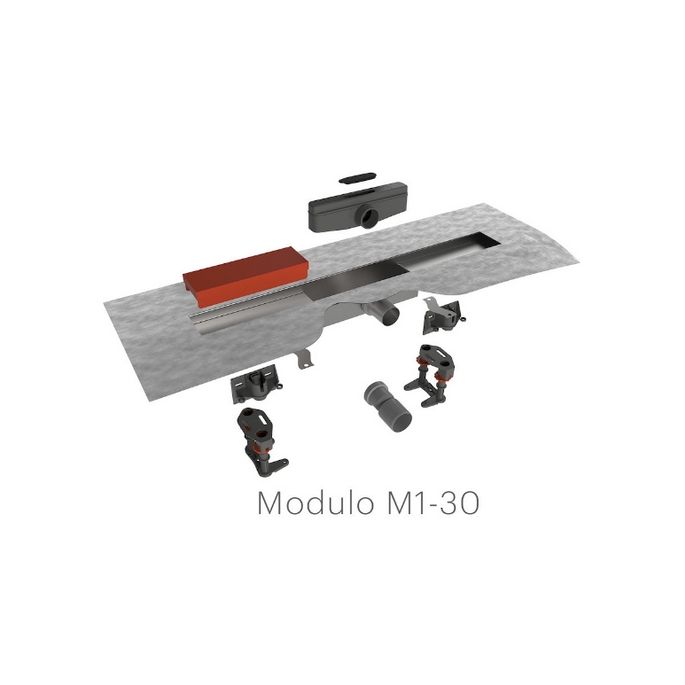 Easy Drain Compact 30 Modulo Stone EDM1NAT90030 douchegoot 90cm zijuitloop