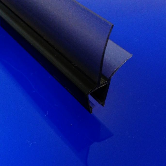 Exa-Lent Universal DS641008 mattschwarzes Duschprofil 1 Klappe 1 Klappe 100cm - 8mm