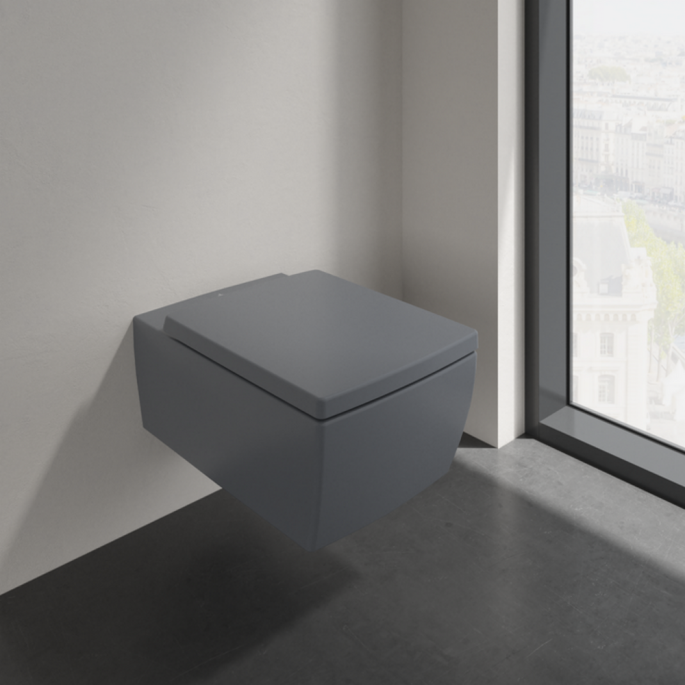 Villeroy en Boch Memento 2.0 8M24S1I4 toiletzitting met deksel Graphite