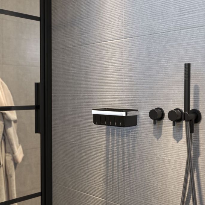 Geesa Frame 918801-02-06 douchemand 21 cm chroom/ zwart