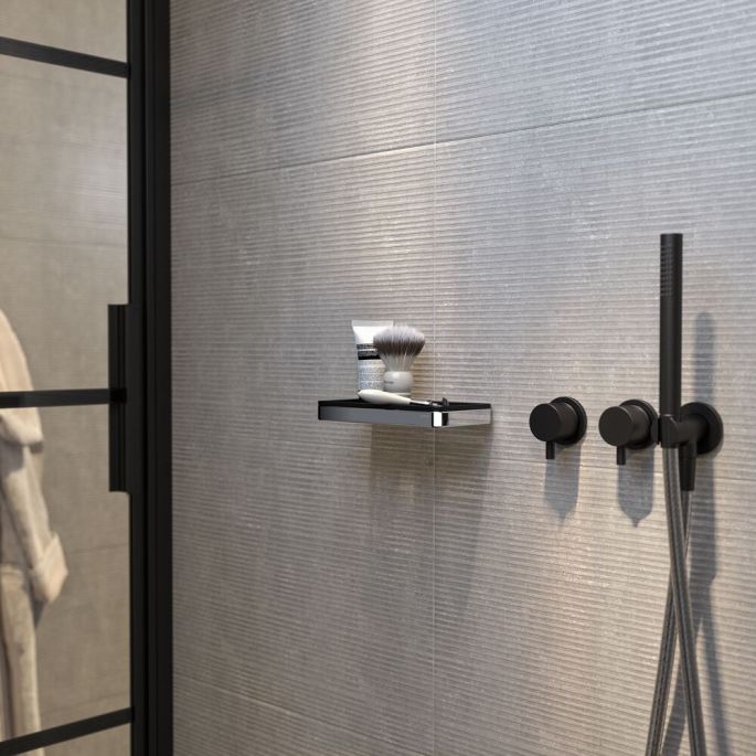 Geesa Frame 918802-02-06 shelf 21 cm chrome/ black