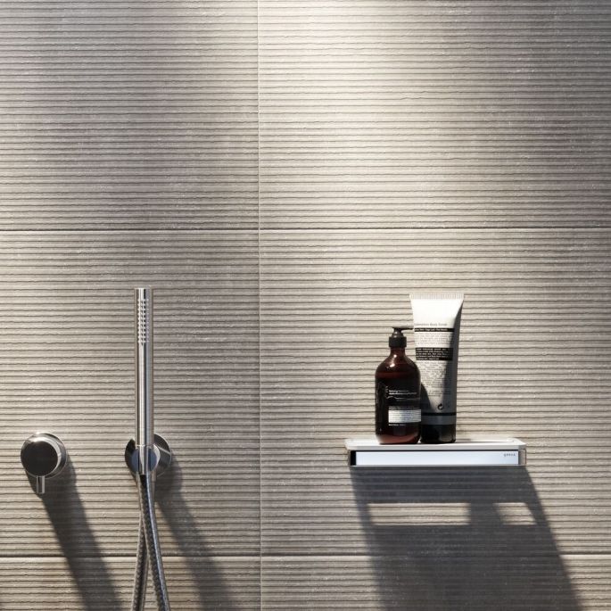 Geesa Gestell 918804-02 Ablag universal 21 cm chrom/ weiß