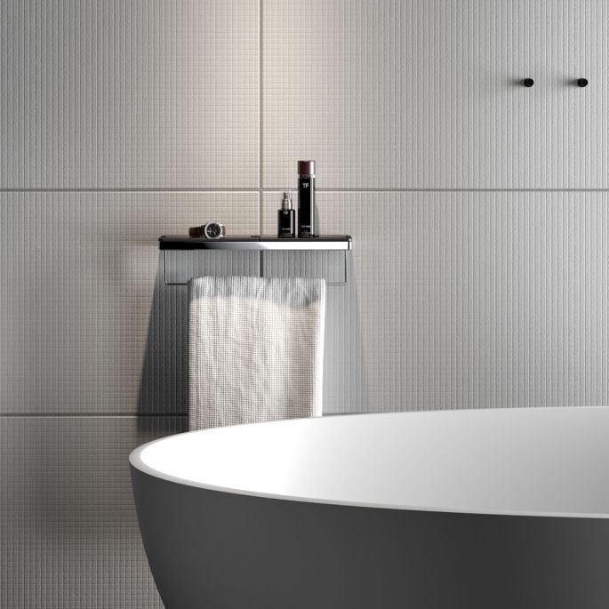 Geesa Frame 918853-02-06-420 handdoekrek met planchet chroom/ zwart