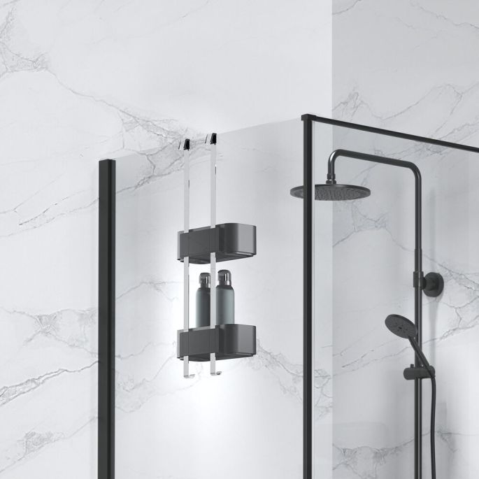 Geesa Frame 918902-02-06 ophangbaar doucherek 25 cm chroom/ zwart