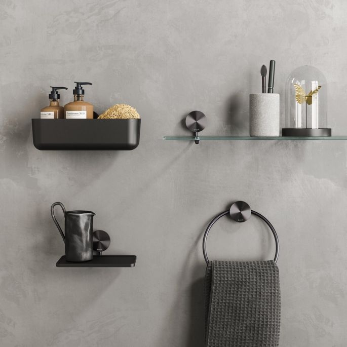 Geesa Opal Brushed Metal Black 917214-09 shower basket 25 cm black metal brushed