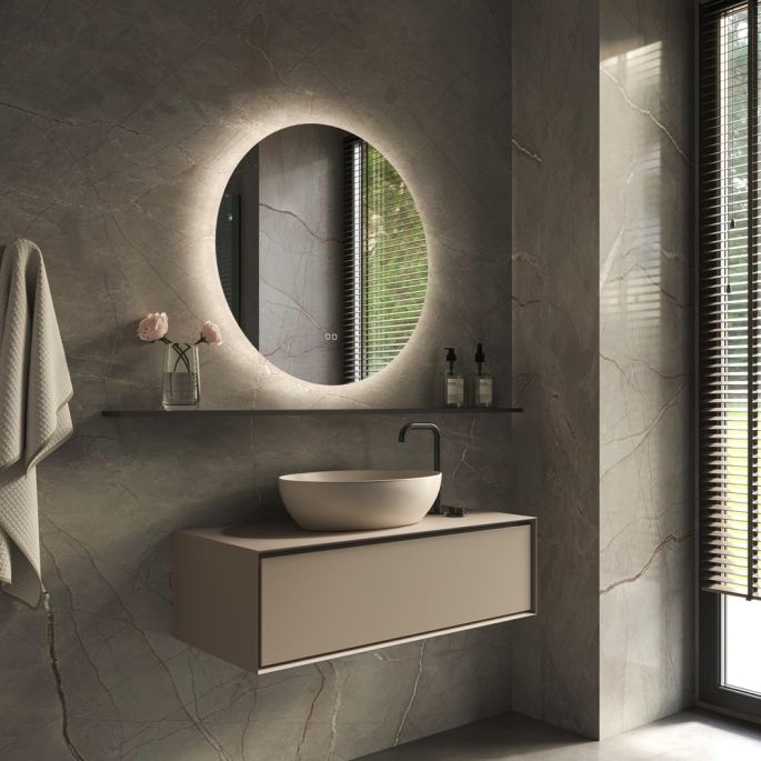 Phantom Mirrors Serie 002 002.60.60 ronde LED spiegel, 60 cm met directe en indirecte led rondom