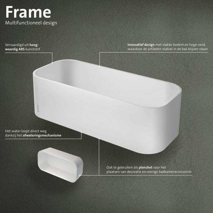 Geesa Frame 918901-01 douchemand/ planchet 25 cm wit