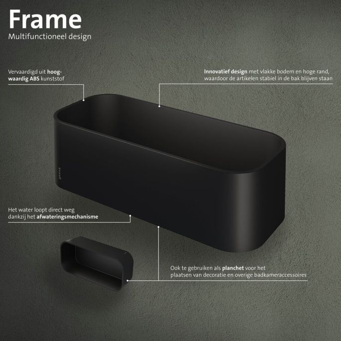 Geesa Frame 918901-06 douchemand / planchet 25 cm zwart