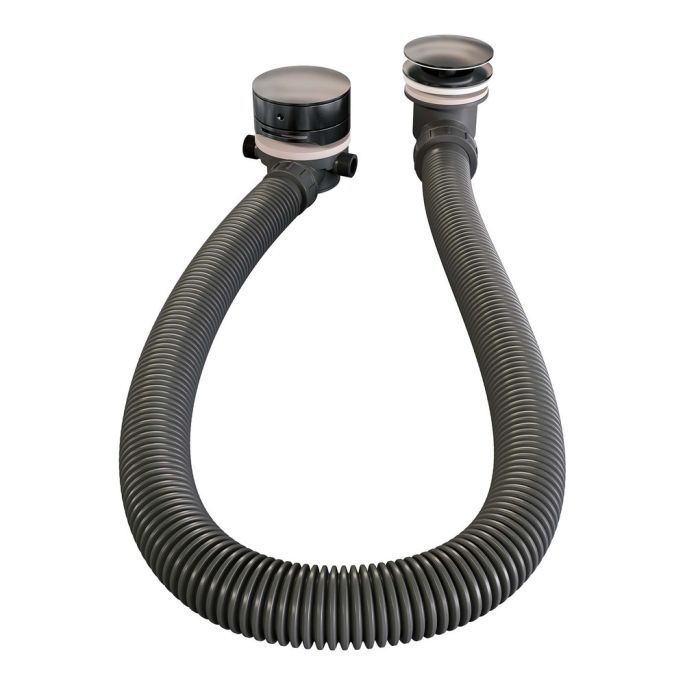 Brauer Carving 5-GM-095 thermostatische inbouw badkraan SET 01 gunmetal geborsteld PVD