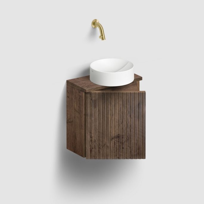 Clou Verti CL07106703664L fonteinonderkast met geribbelde deur, donker eiken, links