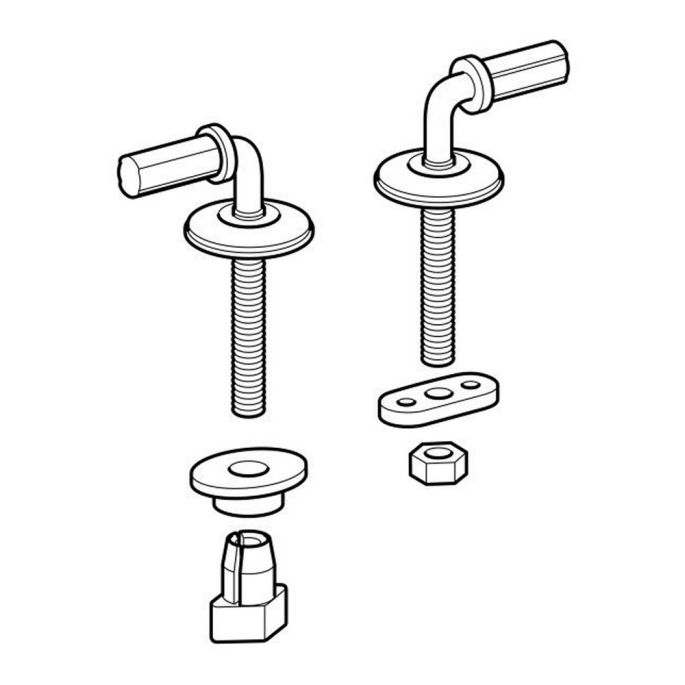 Geberit 598051000 set of hinges for toilet seat, fixing from below