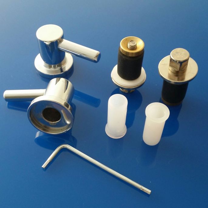 Geberit 598130000 Satz mit 2 Scharnieren für WC-Sitze chrom