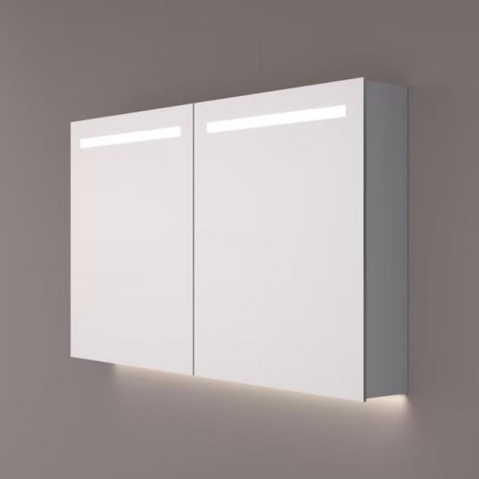 Hipp Design SPK 52140 Luxus Spiegelschränke mit horizontalen LED-Streifen und indirekten LED unter 140x70x14cm