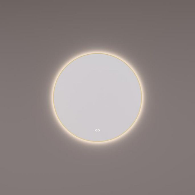 Hipp Design SPV 13505 KW MES mirror round in brass PVD with indirect LED lighting all around 60x3cm