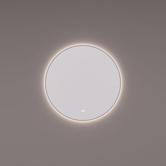 Hipp Design SPV 13510 KW GUN spiegel rond in gunmetal PVD met indirecte LED verlichting rondom 80x3cm